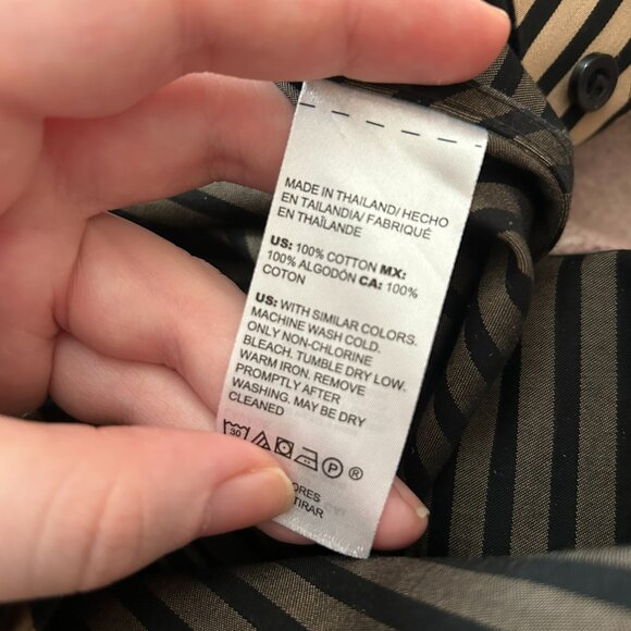 NWOT Chico’s Women’s No Iron Golden Stripe Sateen Shirt Size XL - Picture 12 of 13